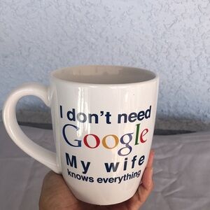 I Don't Need Google My Mother Knows Everything Large 20 Oz Drinking Mug ceramic